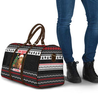 Meowy Catmas Travel Bag with Tabby Cat Santa Hat and Christmas Tree Gift Pattern Design - Wonder Print Shop