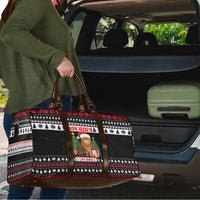 Meowy Catmas Travel Bag with Tabby Cat Santa Hat and Christmas Tree Gift Pattern Design - Wonder Print Shop