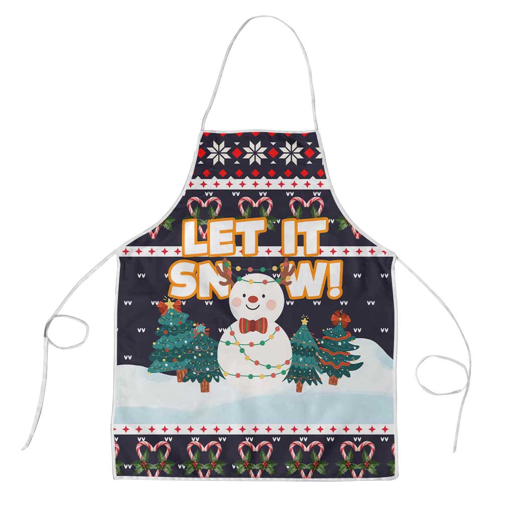Let It Snow Christmas Apron Funny Xmas Holiday Patterns - Wonder Print Shop