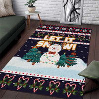 Let It Snow Christmas Area Rug Funny Xmas Holiday Patterns - Wonder Print Shop
