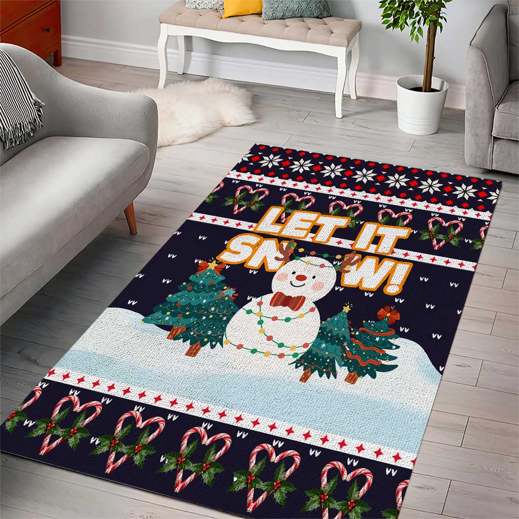 Let It Snow Christmas Area Rug Funny Xmas Holiday Patterns - Wonder Print Shop