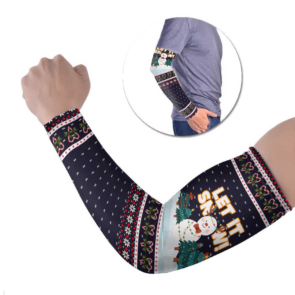 Let It Snow Christmas Arm Sleeves Funny Xmas Holiday Patterns - Wonder Print Shop