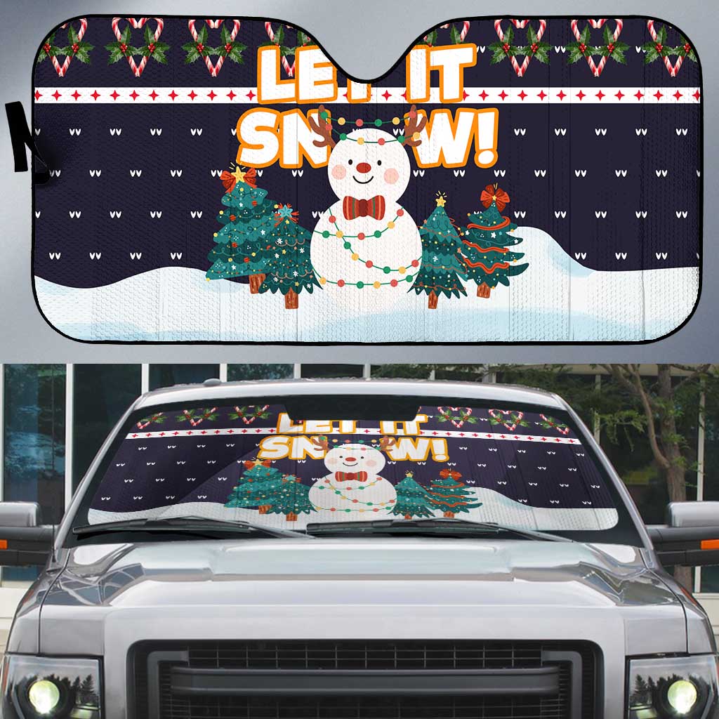 Let It Snow Christmas Auto Sun Shade Funny Xmas Holiday Patterns - Wonder Print Shop