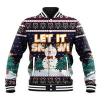Let It Snow Christmas Baseball Jacket Funny Xmas Holiday Patterns - Wonder Print Shop