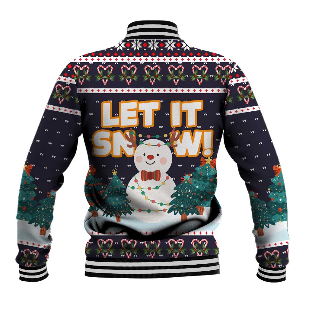 Let It Snow Christmas Baseball Jacket Funny Xmas Holiday Patterns - Wonder Print Shop