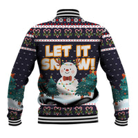 Let It Snow Christmas Baseball Jacket Funny Xmas Holiday Patterns - Wonder Print Shop