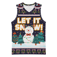Let It Snow Christmas Basketball Jersey Funny Xmas Holiday Patterns - Wonder Print Shop