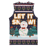 Let It Snow Christmas Basketball Jersey Funny Xmas Holiday Patterns - Wonder Print Shop