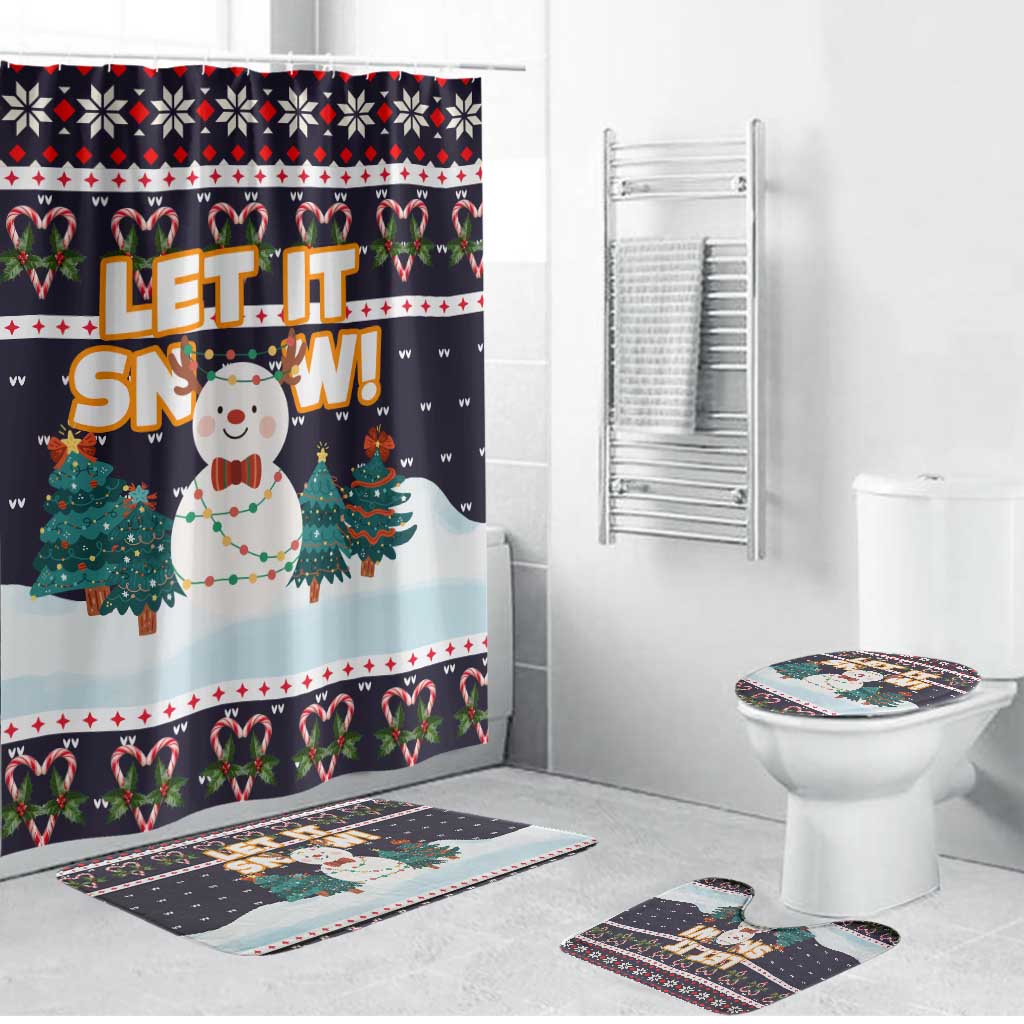 Let It Snow Christmas Bathroom Set Funny Xmas Holiday Patterns - Wonder Print Shop