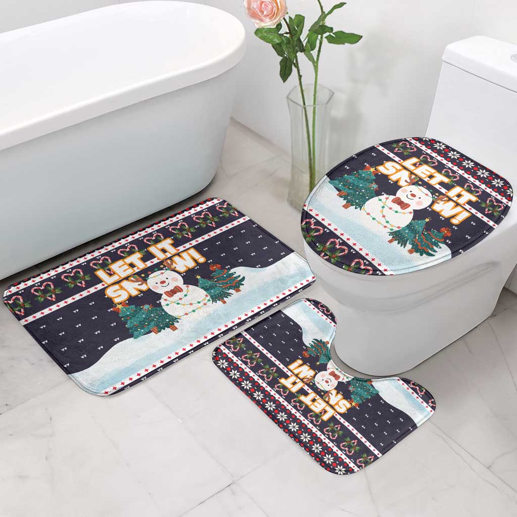 Let It Snow Christmas Bathroom Set Funny Xmas Holiday Patterns - Wonder Print Shop