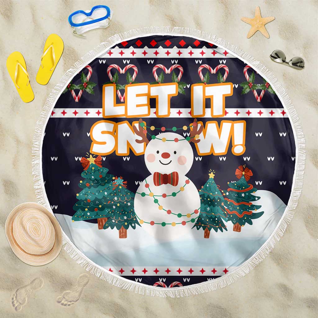 Let It Snow Christmas Beach Blanket Funny Xmas Holiday Patterns - Wonder Print Shop