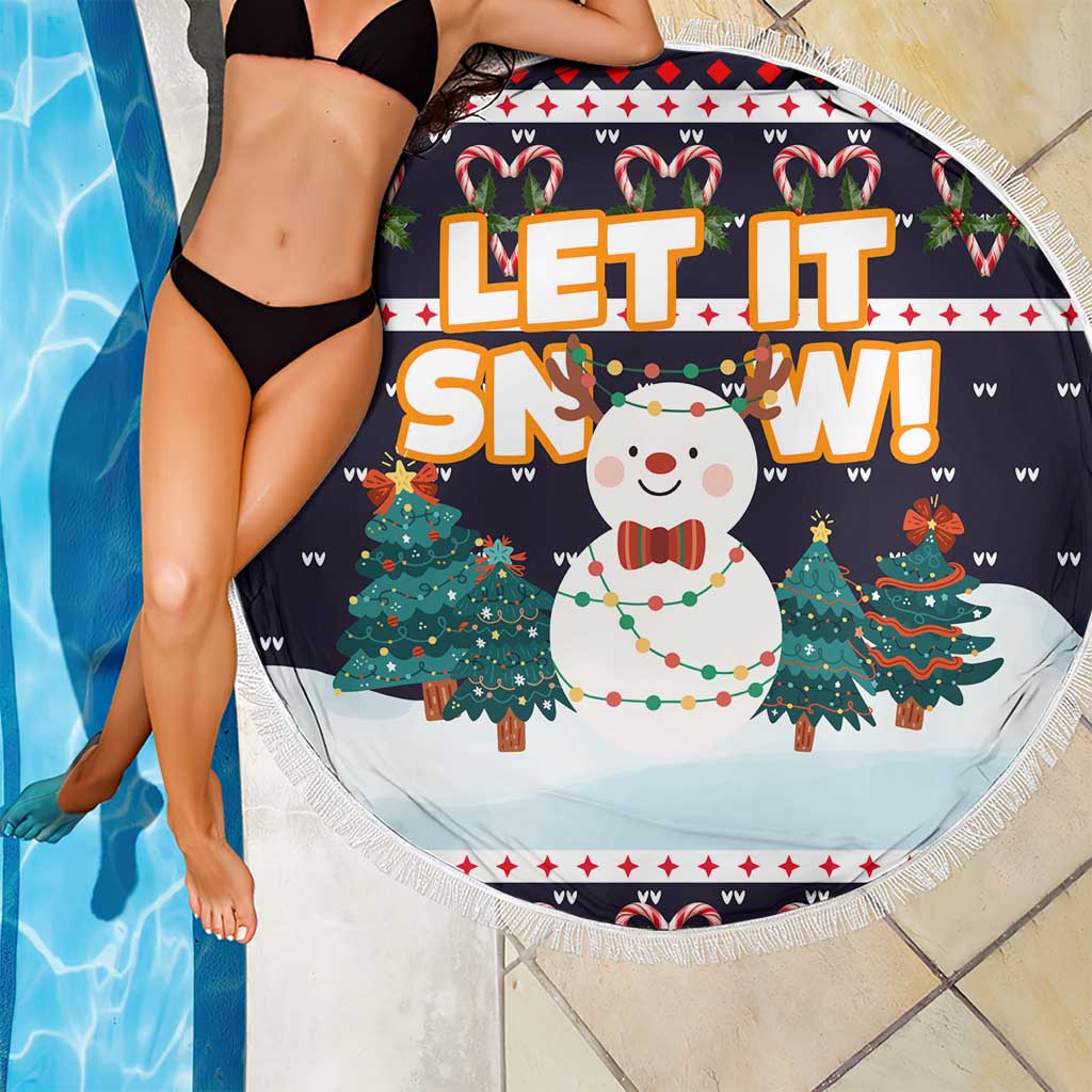 Let It Snow Christmas Beach Blanket Funny Xmas Holiday Patterns - Wonder Print Shop