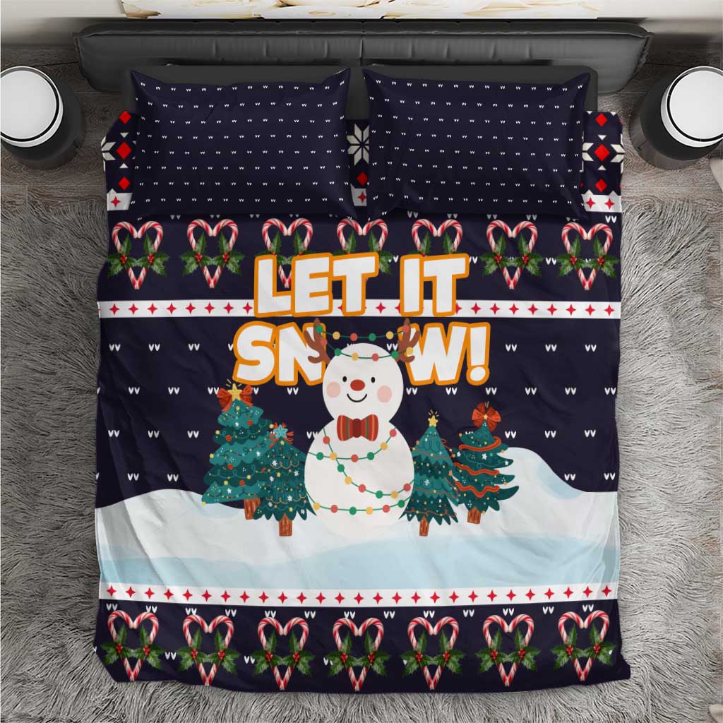 Let It Snow Christmas Bedding Set Funny Xmas Holiday Patterns - Wonder Print Shop
