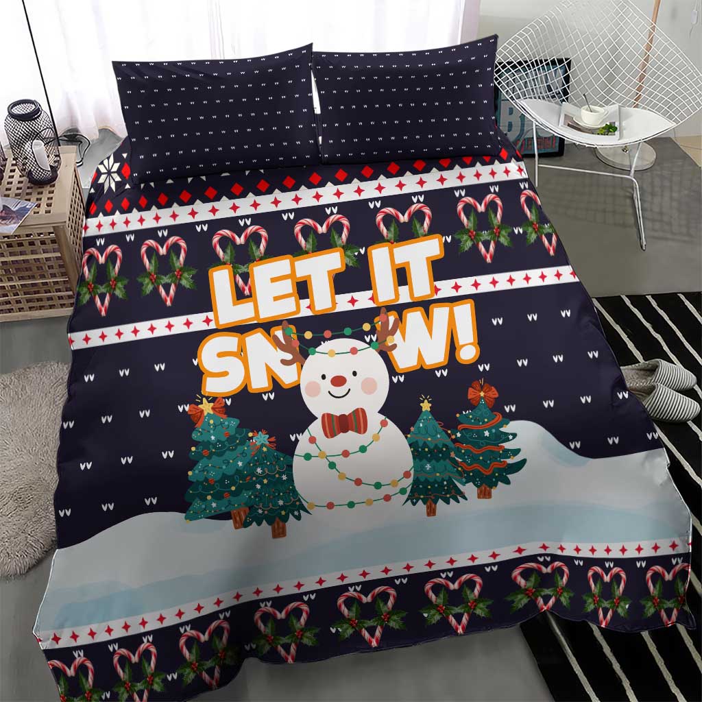 Let It Snow Christmas Bedding Set Funny Xmas Holiday Patterns - Wonder Print Shop