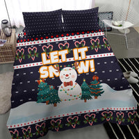 Let It Snow Christmas Bedding Set Funny Xmas Holiday Patterns - Wonder Print Shop