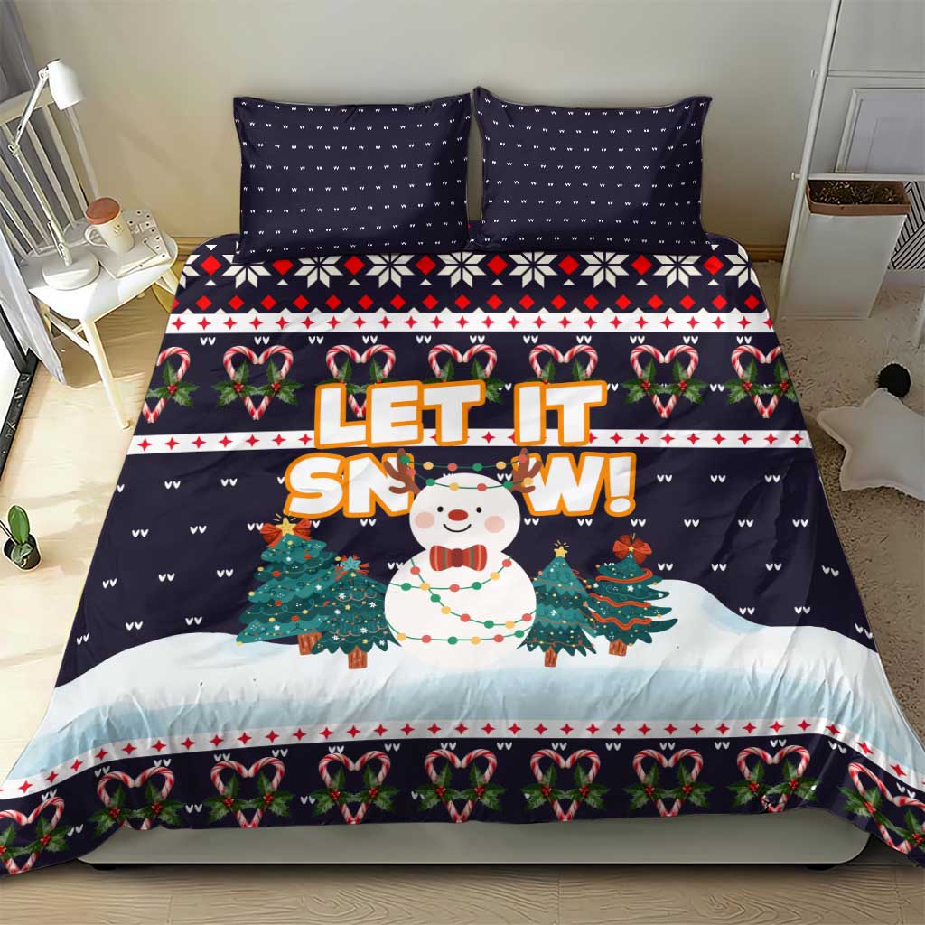 Let It Snow Christmas Bedding Set Funny Xmas Holiday Patterns - Wonder Print Shop