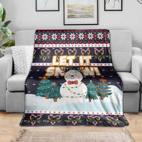 Let It Snow Christmas Blanket Funny Xmas Holiday Patterns - Wonder Print Shop