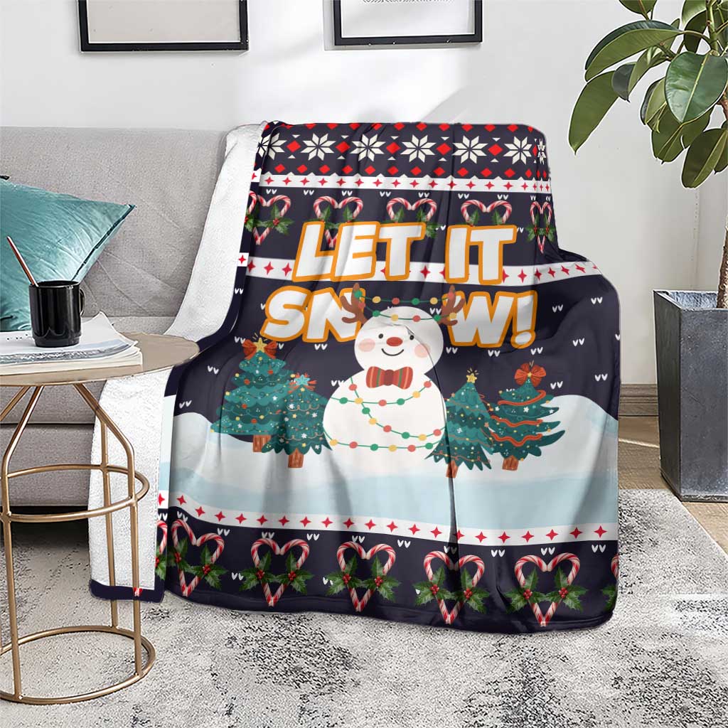Let It Snow Christmas Blanket Funny Xmas Holiday Patterns - Wonder Print Shop