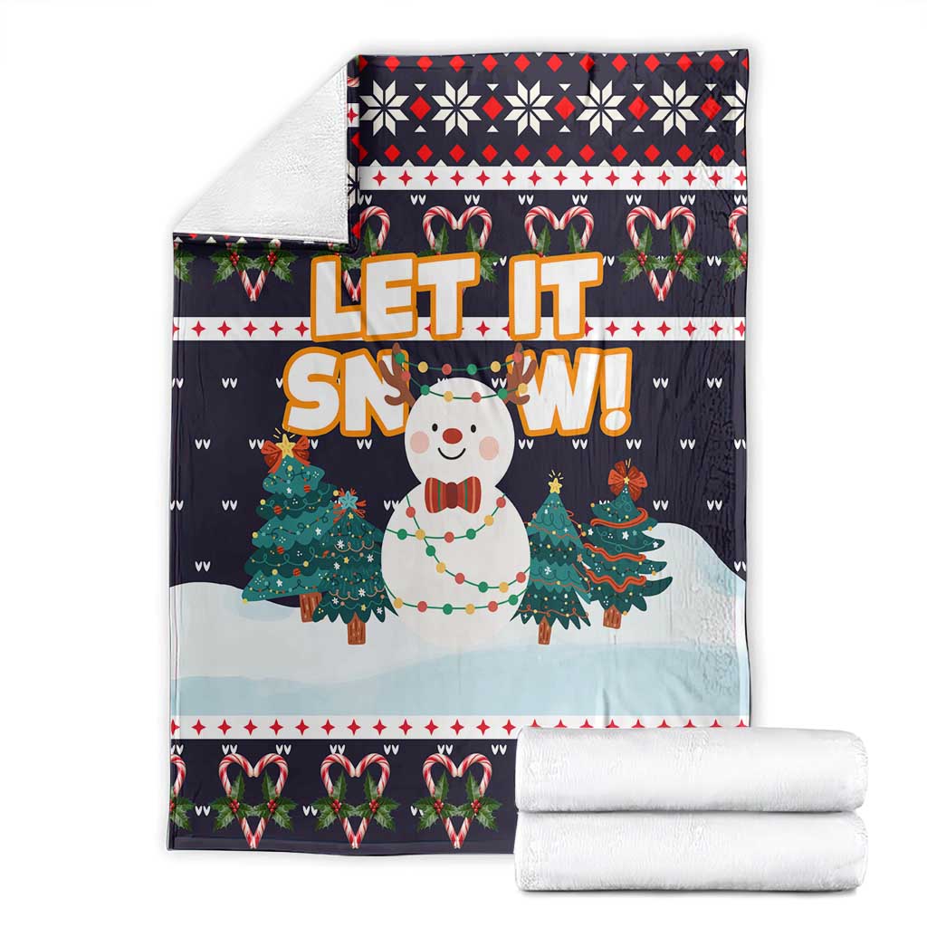 Let It Snow Christmas Blanket Funny Xmas Holiday Patterns - Wonder Print Shop
