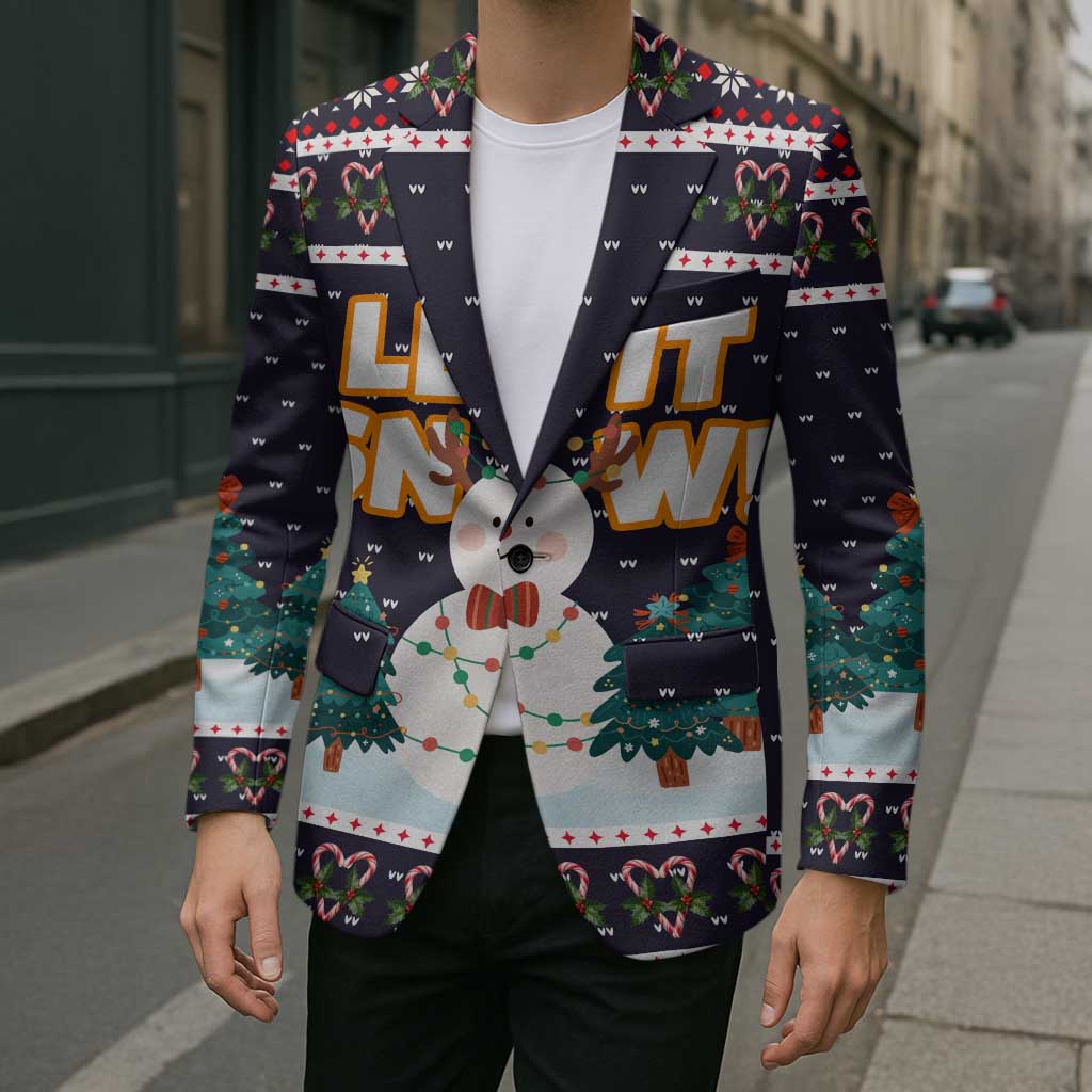 Let It Snow Christmas Blazer Funny Xmas Holiday Patterns - Wonder Print Shop