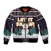 Let It Snow Christmas Bomber Jacket Funny Xmas Holiday Patterns - Wonder Print Shop