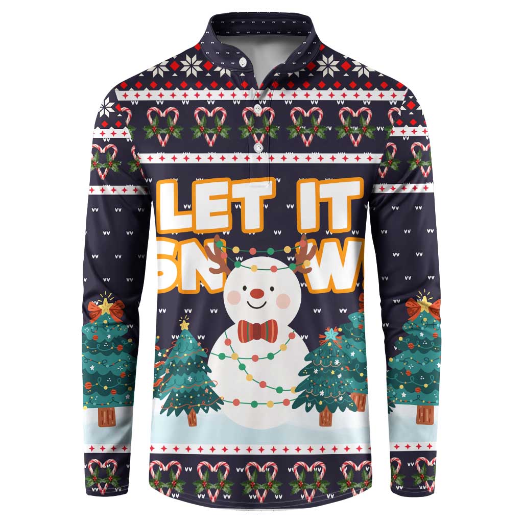 Let It Snow Christmas Button Sweatshirt Funny Xmas Holiday Patterns - Wonder Print Shop