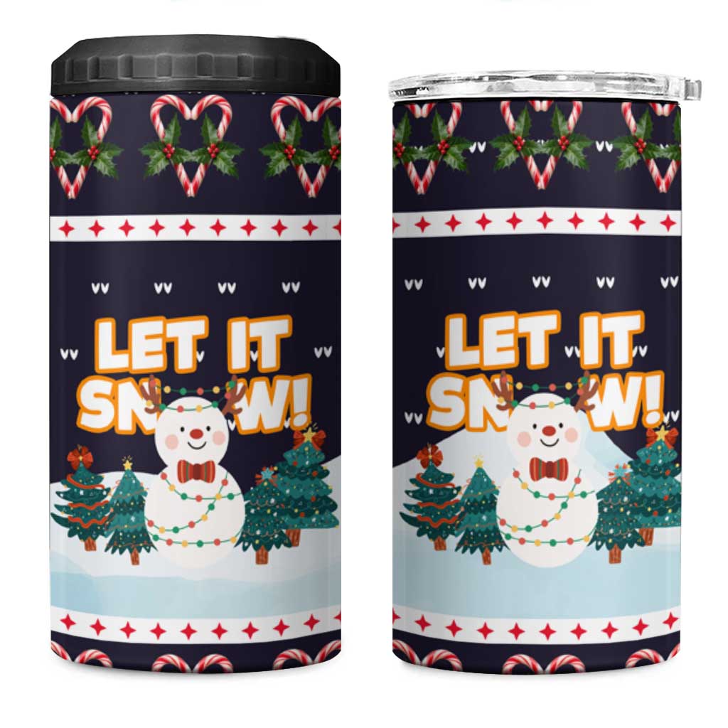 Let It Snow Christmas 4 in 1 Can Cooler Tumbler Funny Xmas Holiday Patterns - Wonder Print Shop