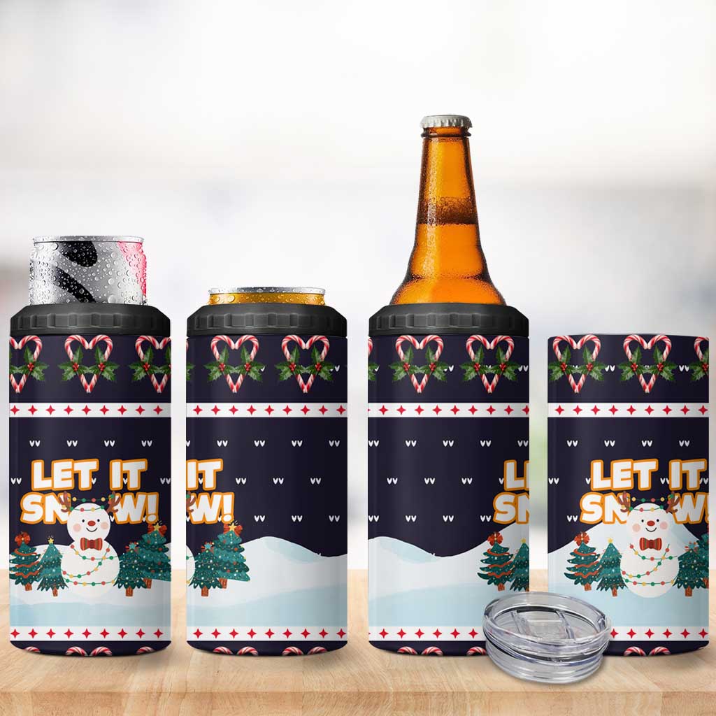 Let It Snow Christmas 4 in 1 Can Cooler Tumbler Funny Xmas Holiday Patterns - Wonder Print Shop