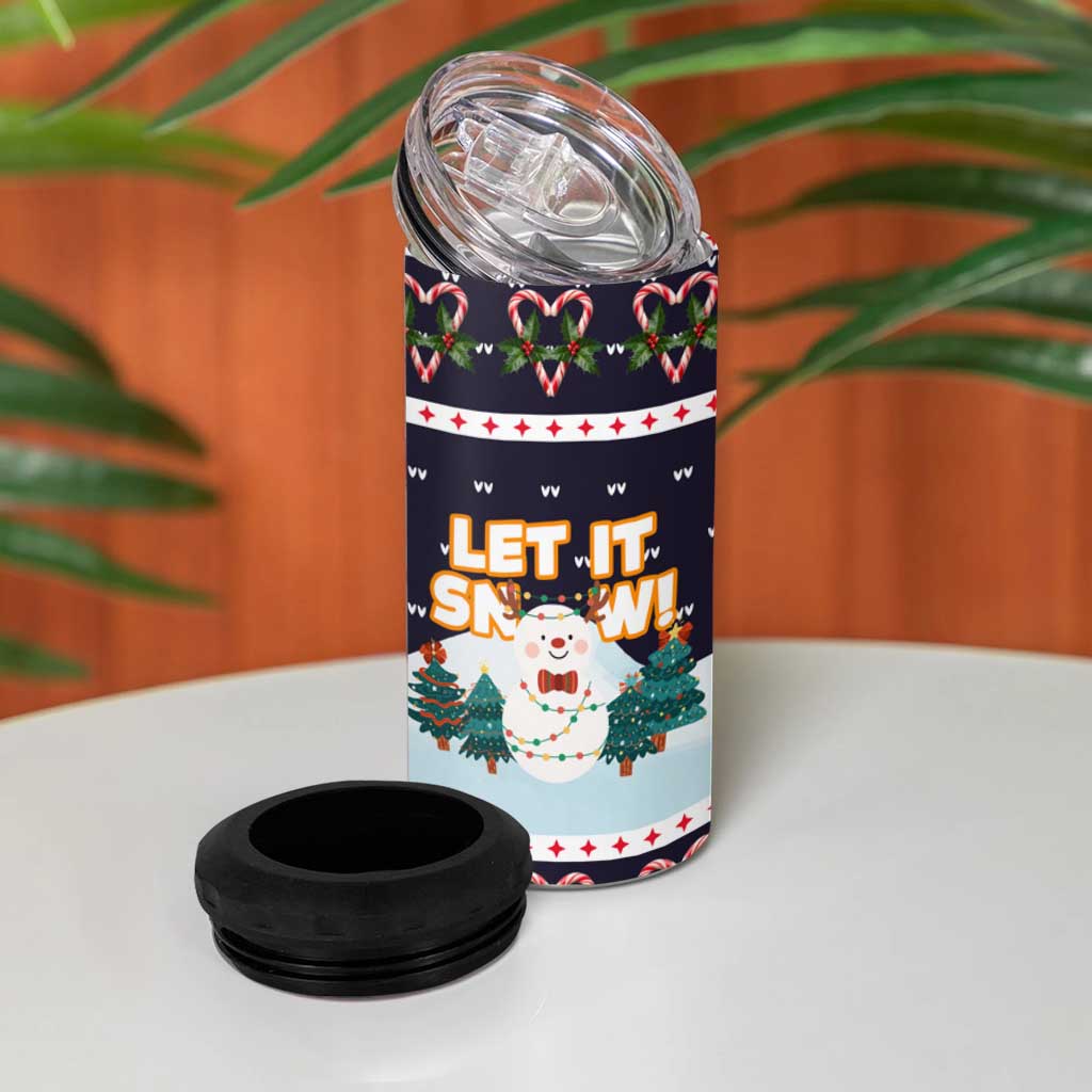 Let It Snow Christmas 4 in 1 Can Cooler Tumbler Funny Xmas Holiday Patterns - Wonder Print Shop