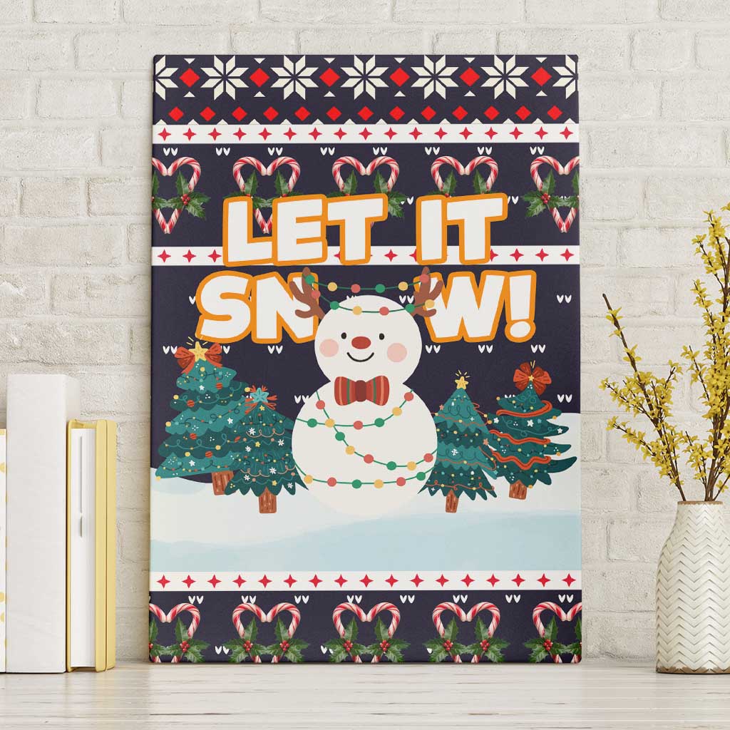 Let It Snow Christmas Canvas Wall Art Funny Xmas Holiday Patterns - Wonder Print Shop