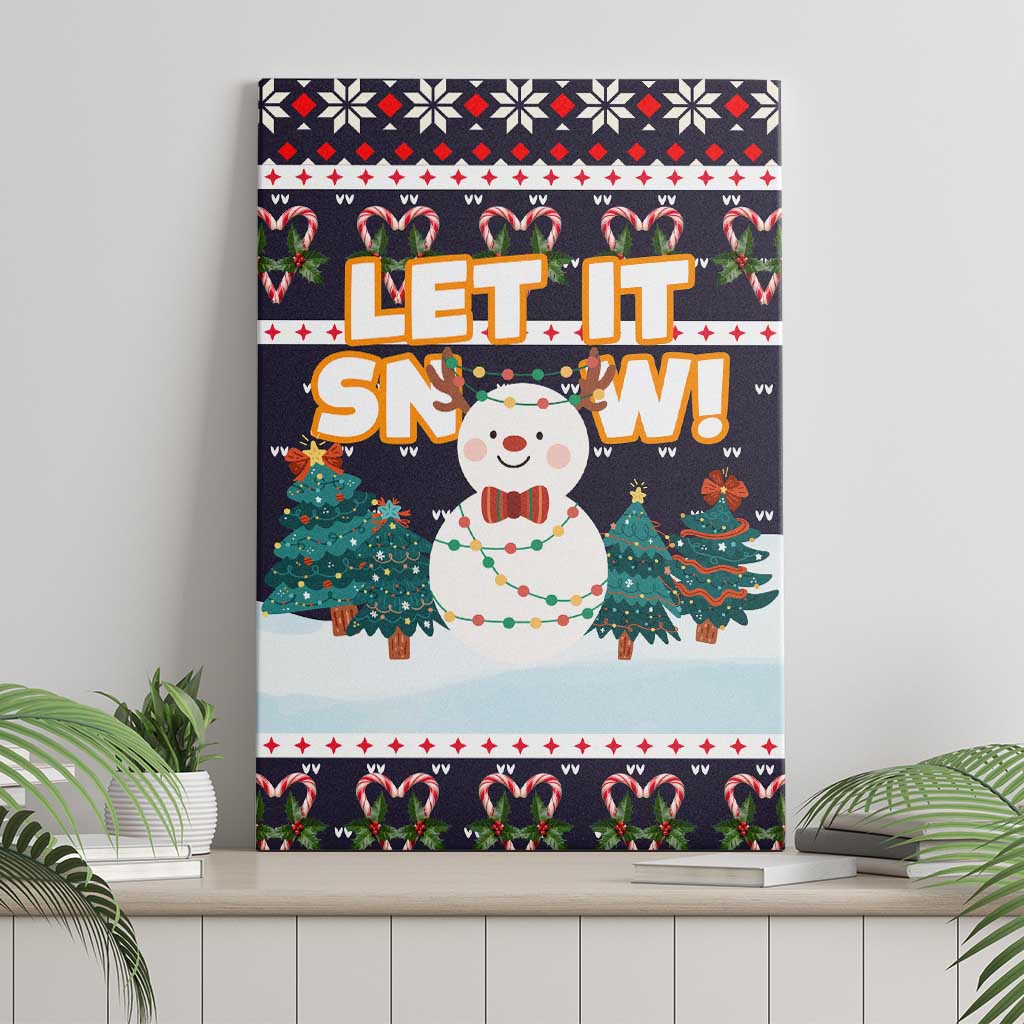 Let It Snow Christmas Canvas Wall Art Funny Xmas Holiday Patterns - Wonder Print Shop