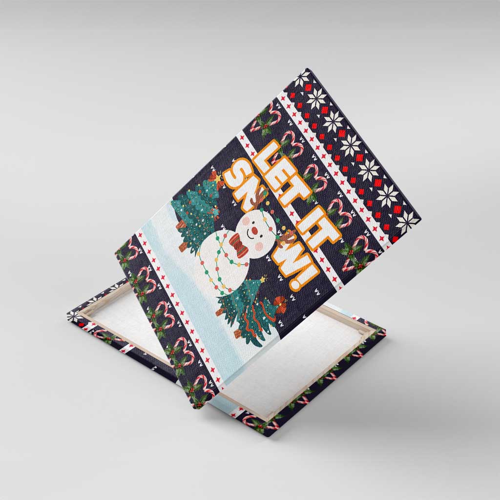 Let It Snow Christmas Canvas Wall Art Funny Xmas Holiday Patterns - Wonder Print Shop
