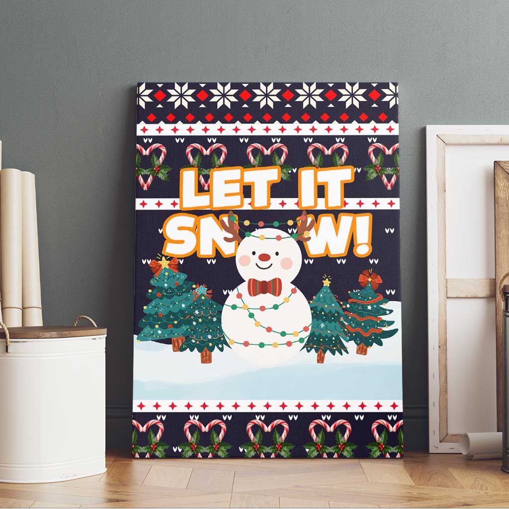 Let It Snow Christmas Canvas Wall Art Funny Xmas Holiday Patterns - Wonder Print Shop