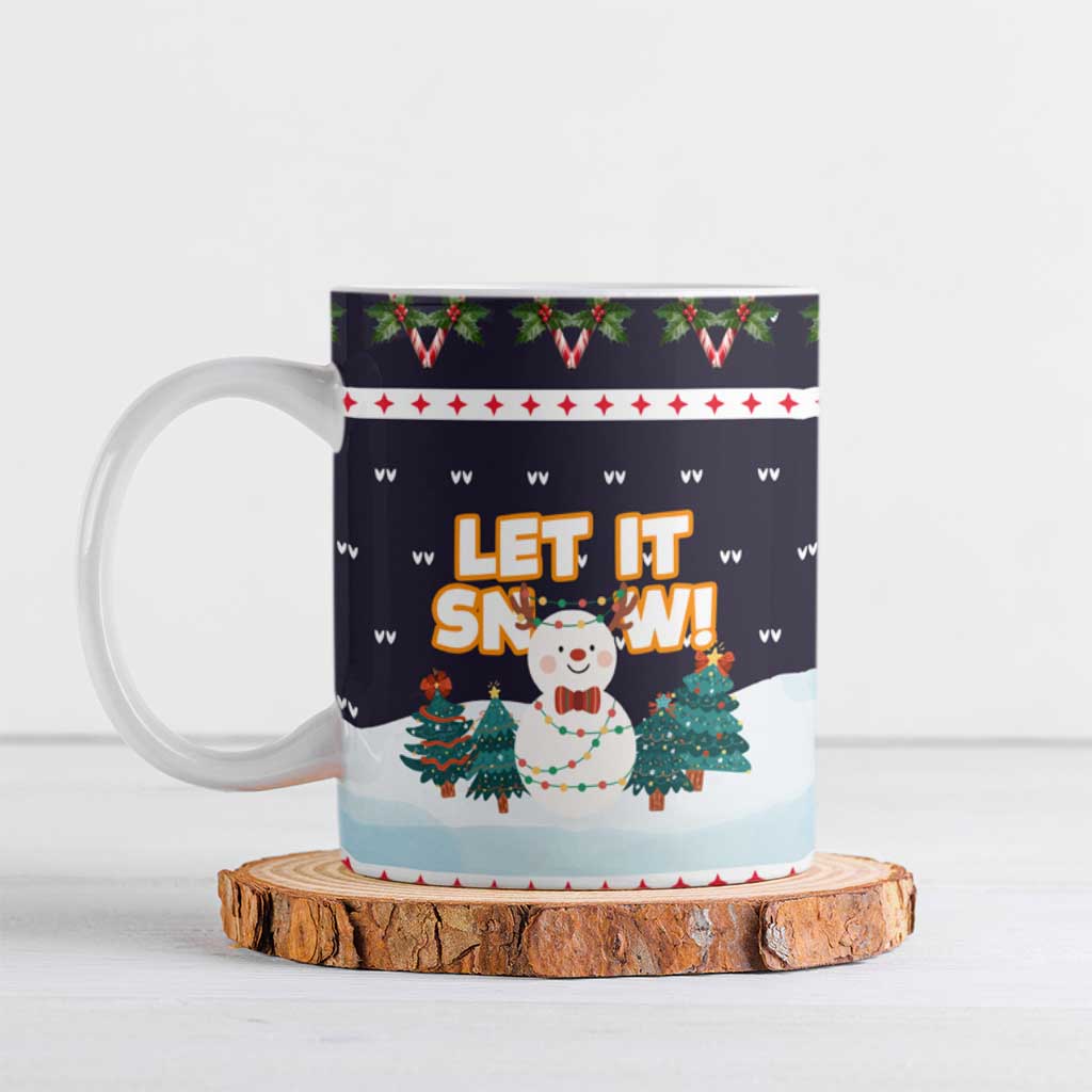 Let It Snow Christmas Ceramic Mug Funny Xmas Holiday Patterns - Wonder Print Shop