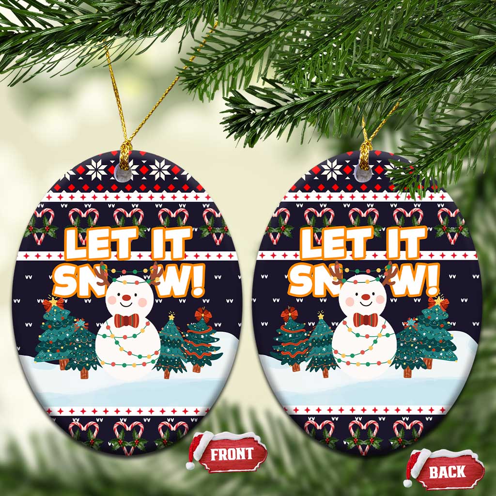 Let It Snow Christmas Ceramic Ornament Funny Xmas Holiday Patterns - Wonder Print Shop
