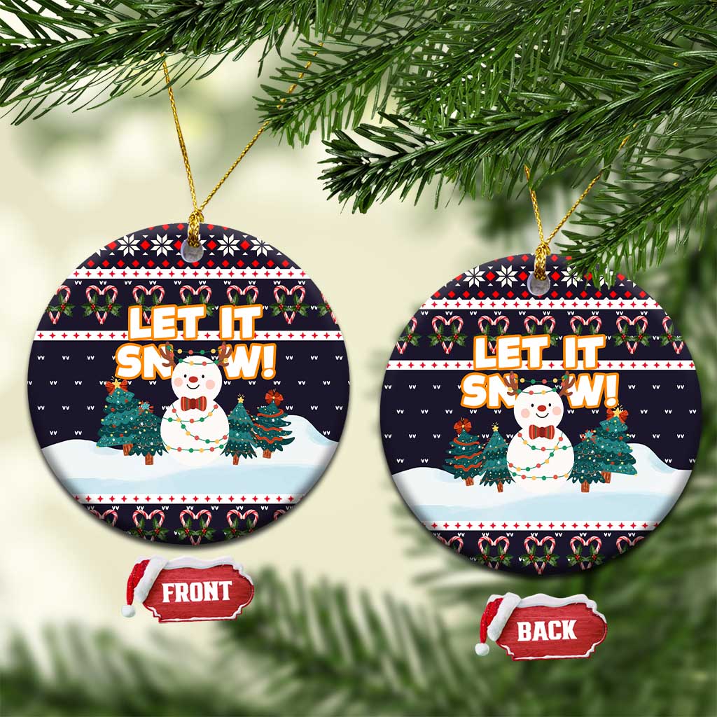 Let It Snow Christmas Ceramic Ornament Funny Xmas Holiday Patterns - Wonder Print Shop