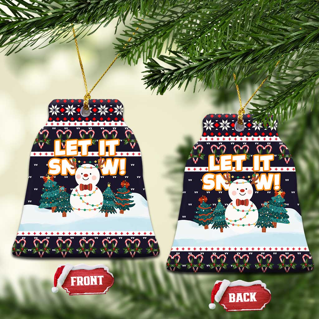 Let It Snow Christmas Ceramic Ornament Funny Xmas Holiday Patterns - Wonder Print Shop