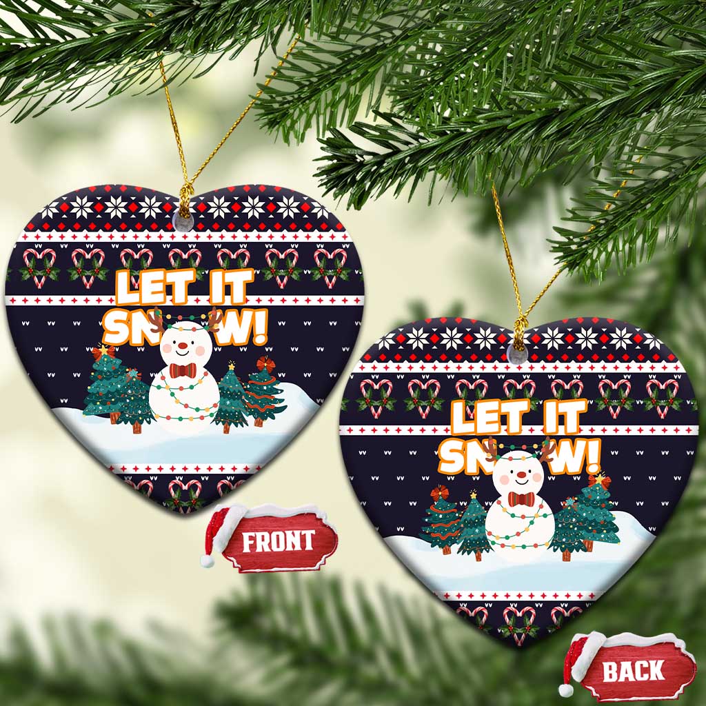 Let It Snow Christmas Ceramic Ornament Funny Xmas Holiday Patterns - Wonder Print Shop