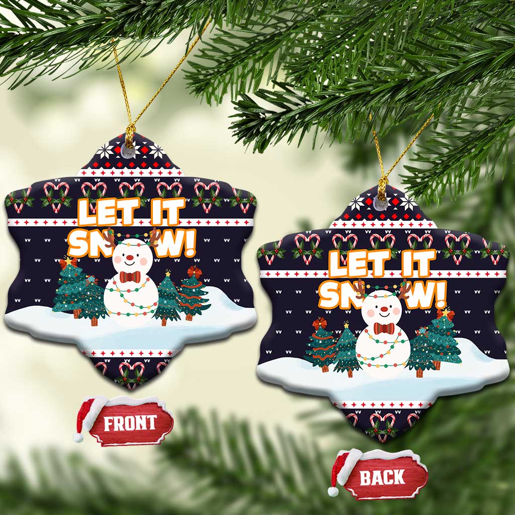 Let It Snow Christmas Ceramic Ornament Funny Xmas Holiday Patterns - Wonder Print Shop