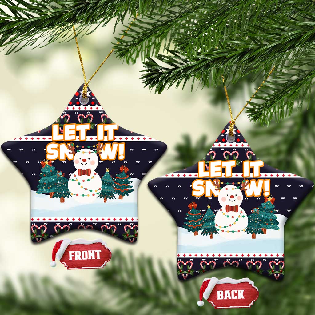 Let It Snow Christmas Ceramic Ornament Funny Xmas Holiday Patterns - Wonder Print Shop