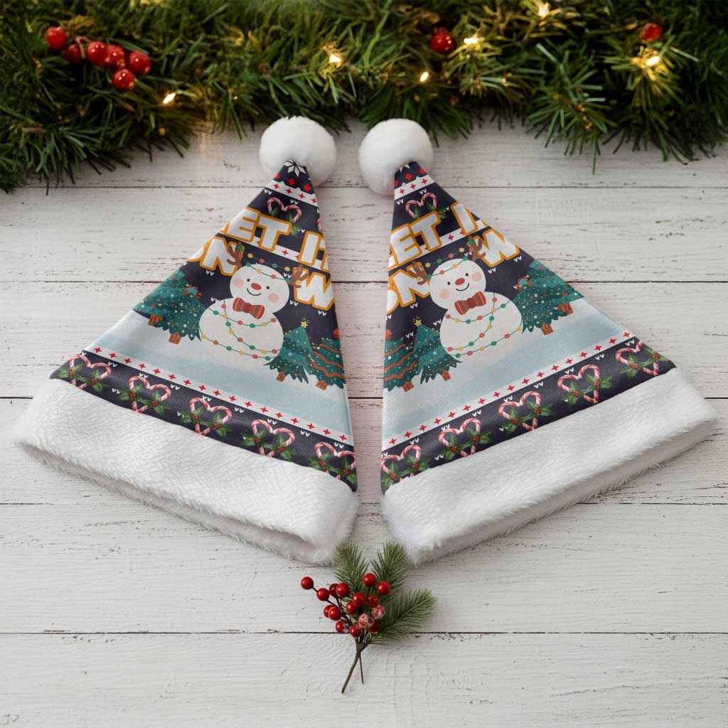 Let It Snow Christmas Santa Hat Funny Xmas Holiday Patterns - Wonder Print Shop