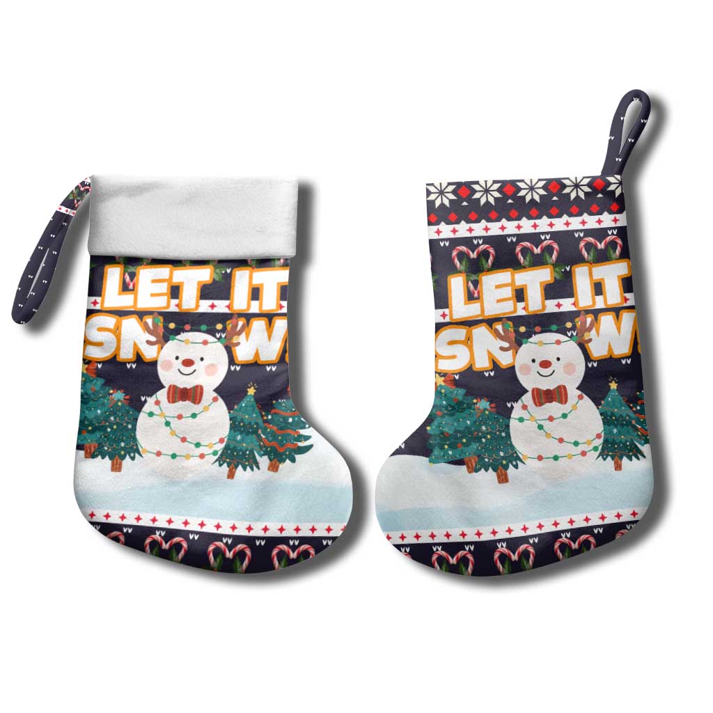 Let It Snow Christmas Stocking Funny Xmas Holiday Patterns - Wonder Print Shop