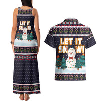 Let It Snow Christmas Couples Matching Tank Maxi Dress and Hawaiian Shirt Funny Xmas Holiday Patterns - Wonder Print Shop