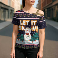 Let It Snow Christmas Cross Shoulder Shirt Funny Xmas Holiday Patterns - Wonder Print Shop