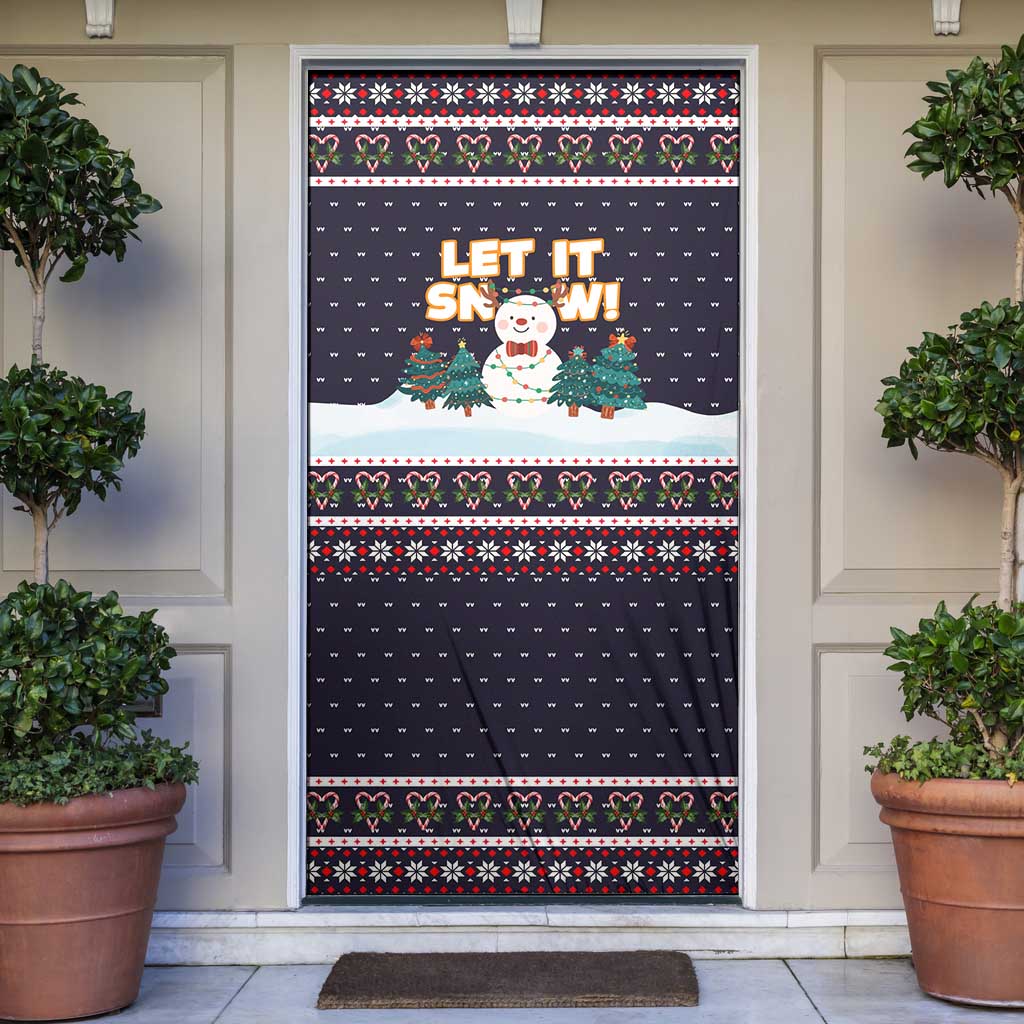 Let It Snow Christmas Door Cover Funny Xmas Holiday Patterns - Wonder Print Shop