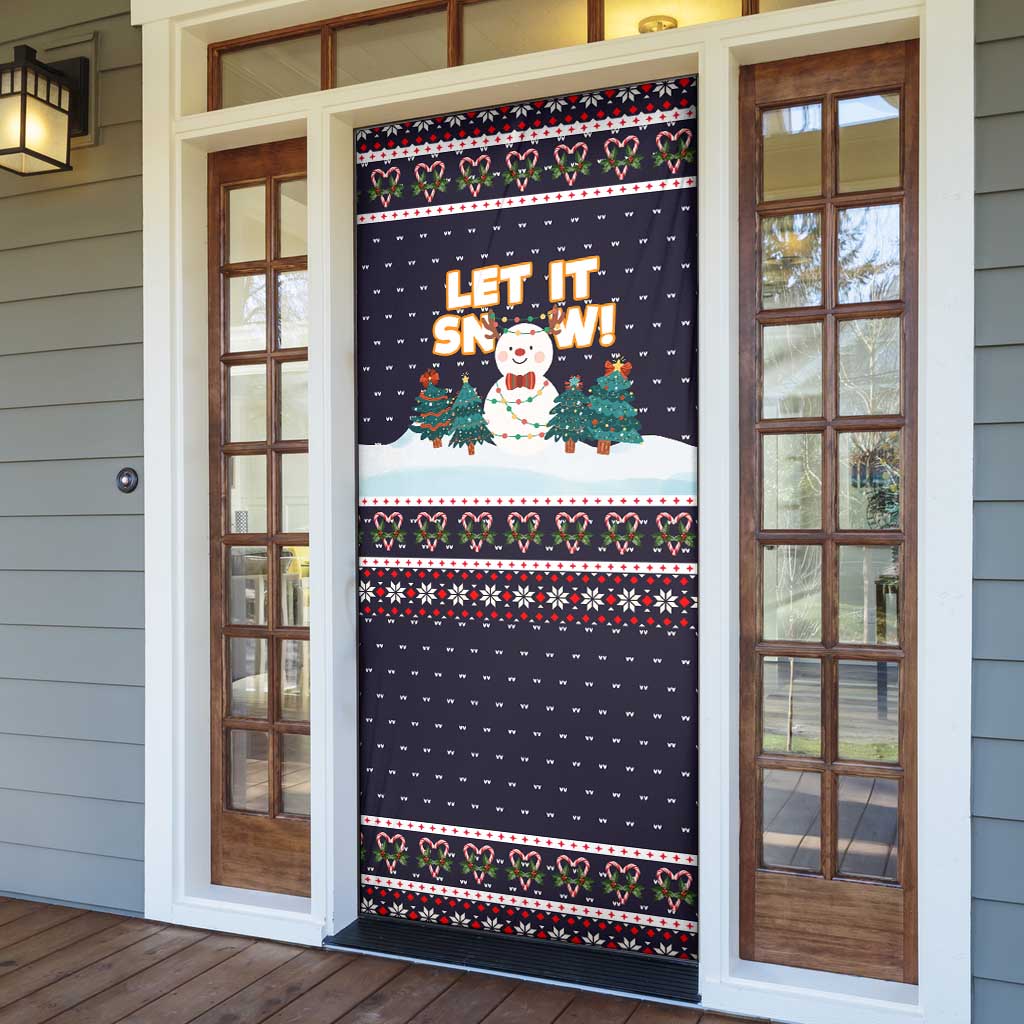 Let It Snow Christmas Door Cover Funny Xmas Holiday Patterns - Wonder Print Shop
