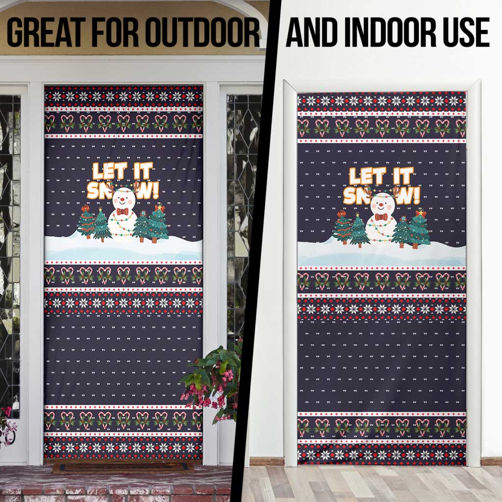 Let It Snow Christmas Door Cover Funny Xmas Holiday Patterns - Wonder Print Shop