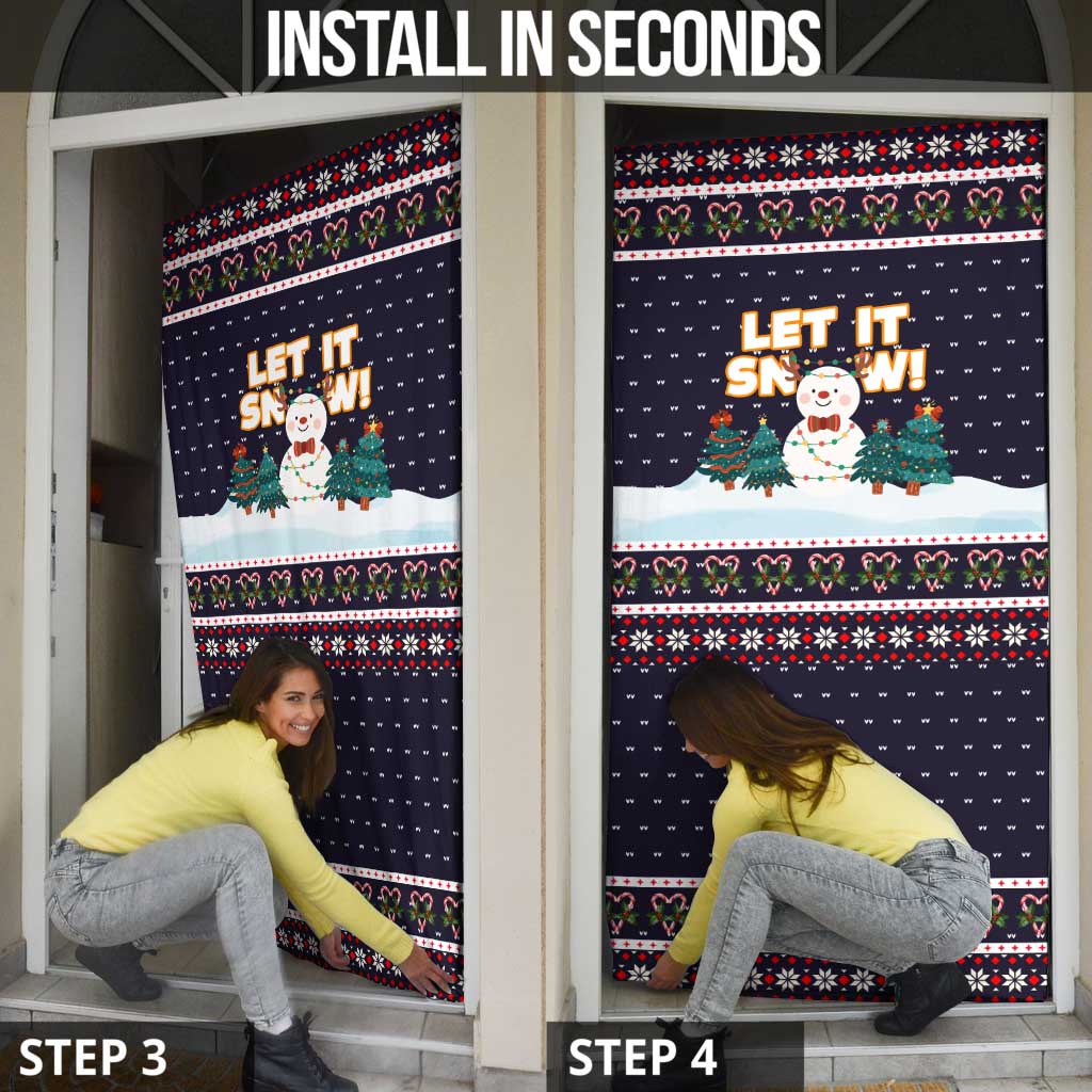 Let It Snow Christmas Door Cover Funny Xmas Holiday Patterns - Wonder Print Shop