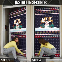 Let It Snow Christmas Door Cover Funny Xmas Holiday Patterns - Wonder Print Shop