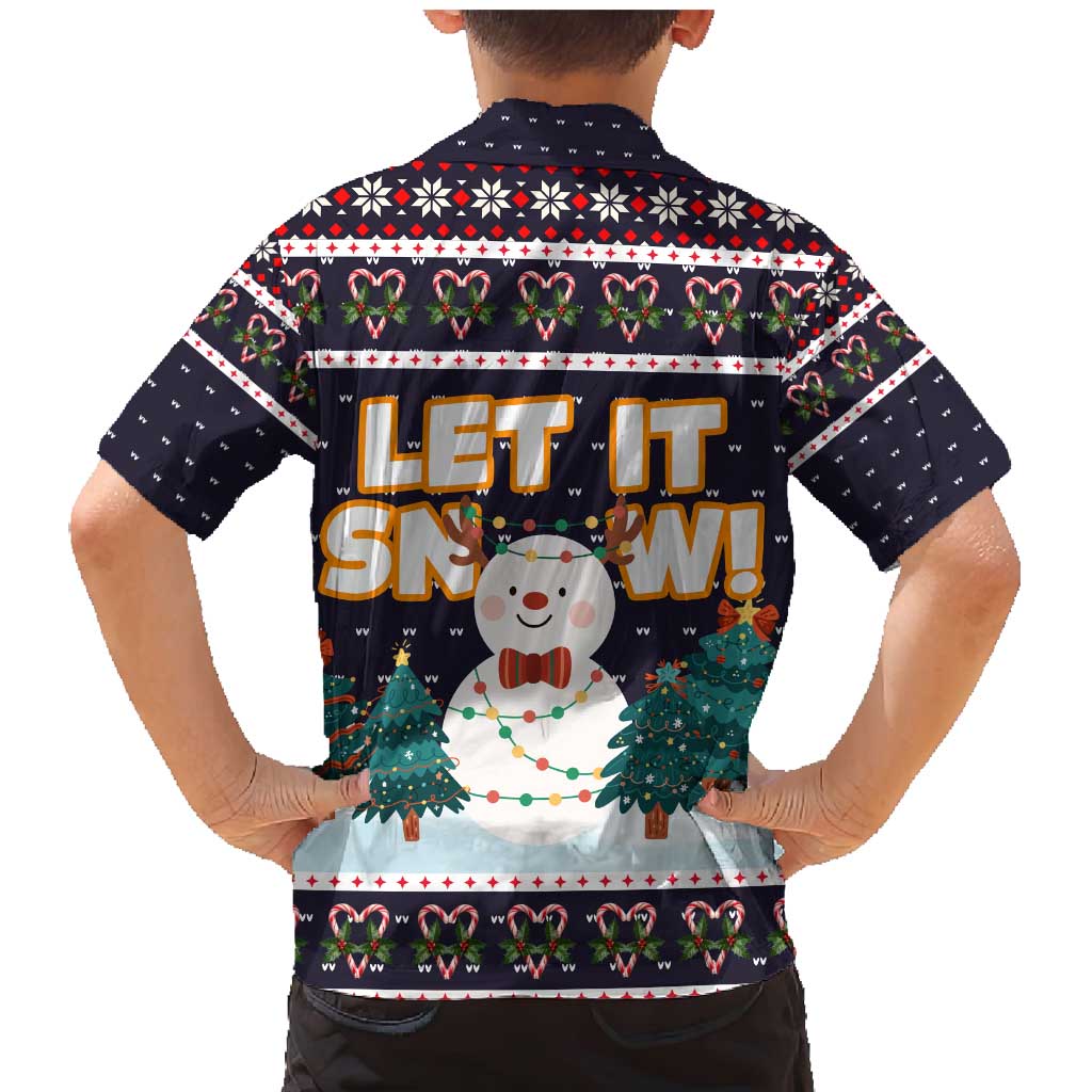 Let It Snow Christmas Family Matching Mermaid Dress and Hawaiian Shirt Funny Xmas Holiday Patterns - Wonder Print Shop